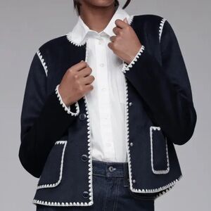 Bagatelle Black and White Trim Blazer